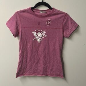 Y2K REEBOK X NHL women's pink penguins sidney crosby captain tee, M.